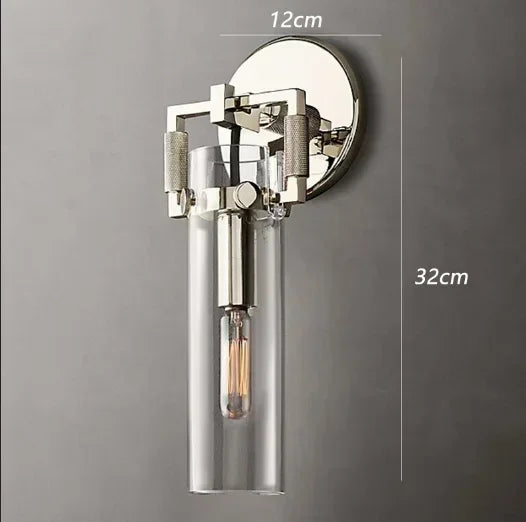Afralia™ Glass Wall Lamp Industrial Style Retro Sconce for Bedroom Study Loft Dining Room