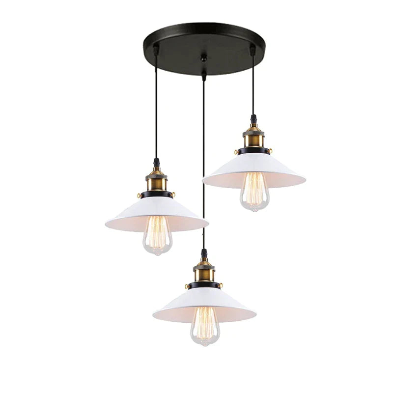 Afralia™ Industrial Ceiling Chandelier for Kitchen Bedroom Restaurant Home, Black/White, 3 Heads