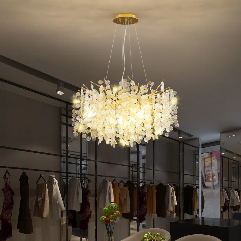Afralia™ Crystal LED Chandelier: Luxury Pendant Lamp for Home Decor