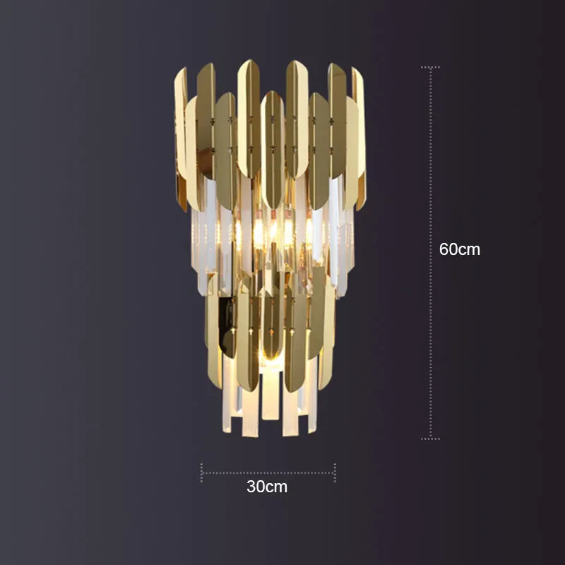 Afralia™ Gold Crystal LED Wall Lamp for Elegant Home Lighting