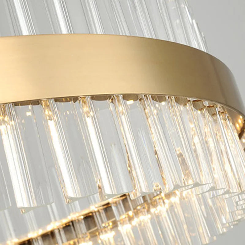 Afralia™ Gold Crystal Chandelier: Modern LED Luxury Lighting for Dining Living Bedroom