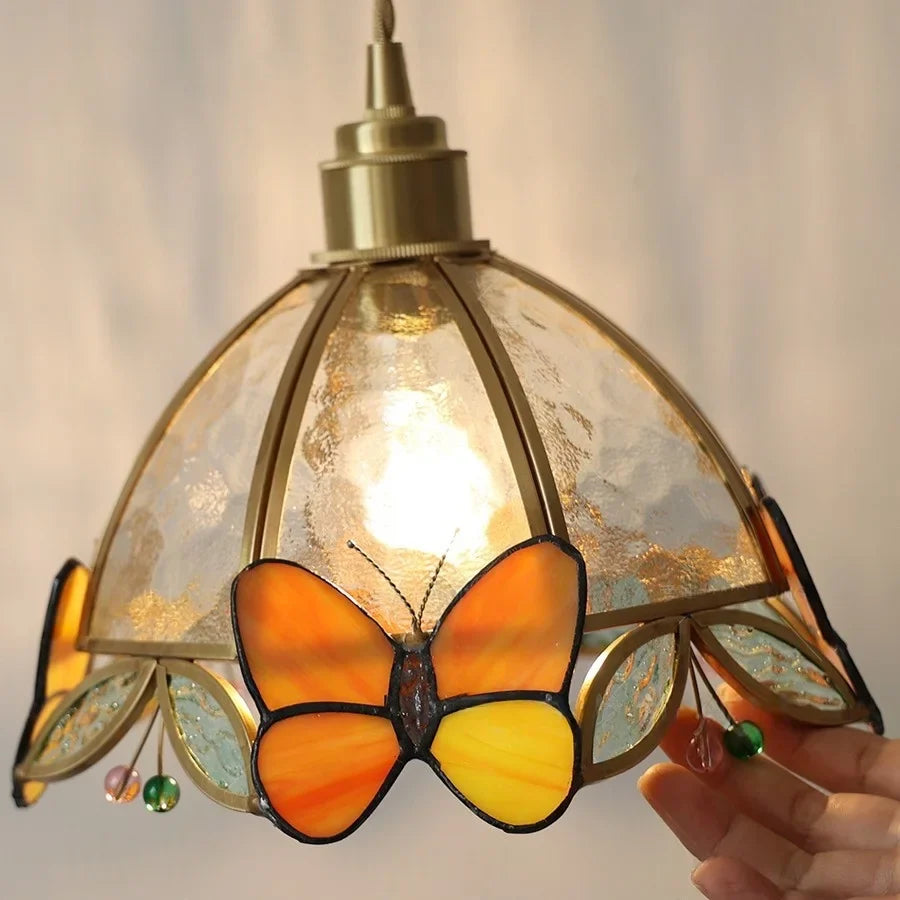 Afralia™ Butterfly Glass LED Wall Lights - Modern Nordic Style Bedside Lamp