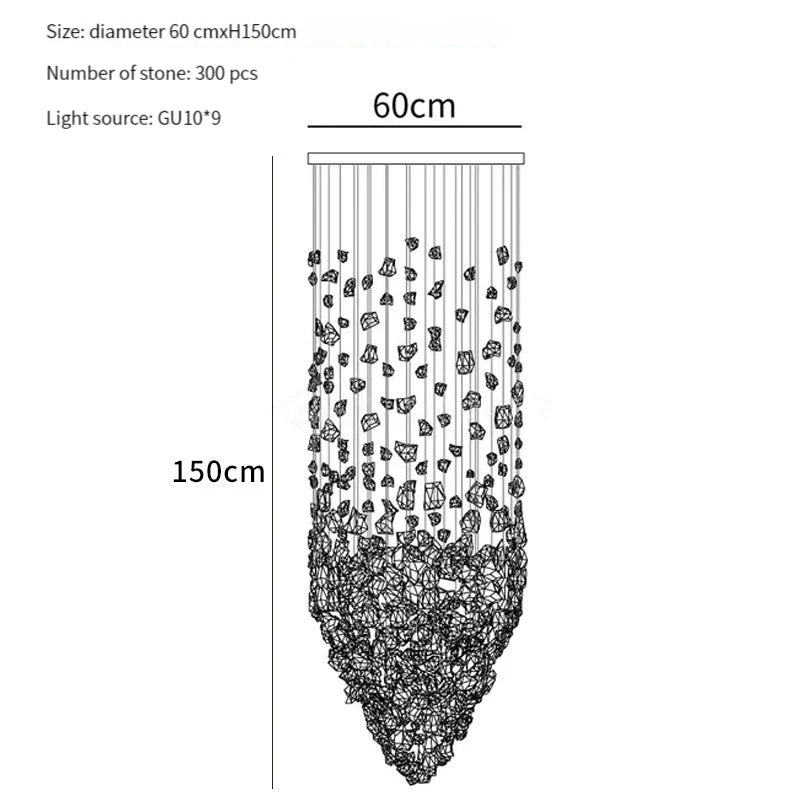 Afralia™ Luxury Crystal Chandelier: Modern LED Hanging Lamp for Home Indoor Light Fixtures