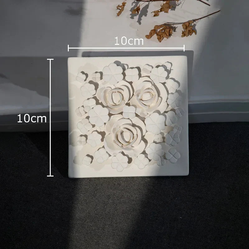 Afralia™ White Flower Wall Hanging: Artistic Living Room Decor & Floral Ornaments
