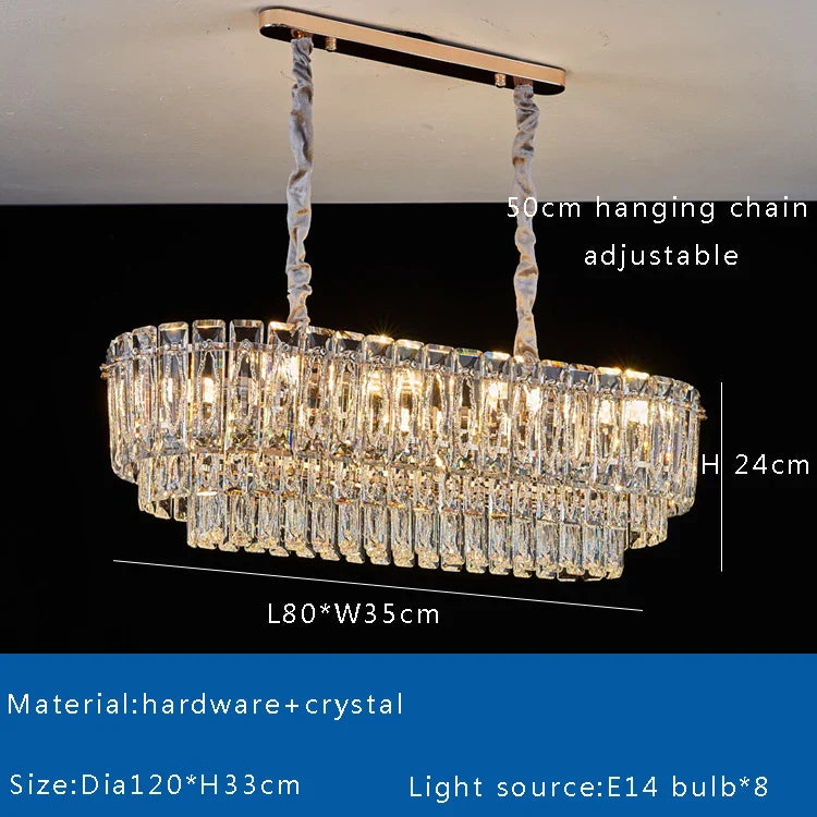 Afralia™ Crystal Round Ceiling Lamp - Nordic Luxury Home Decor Luxe Chandelier