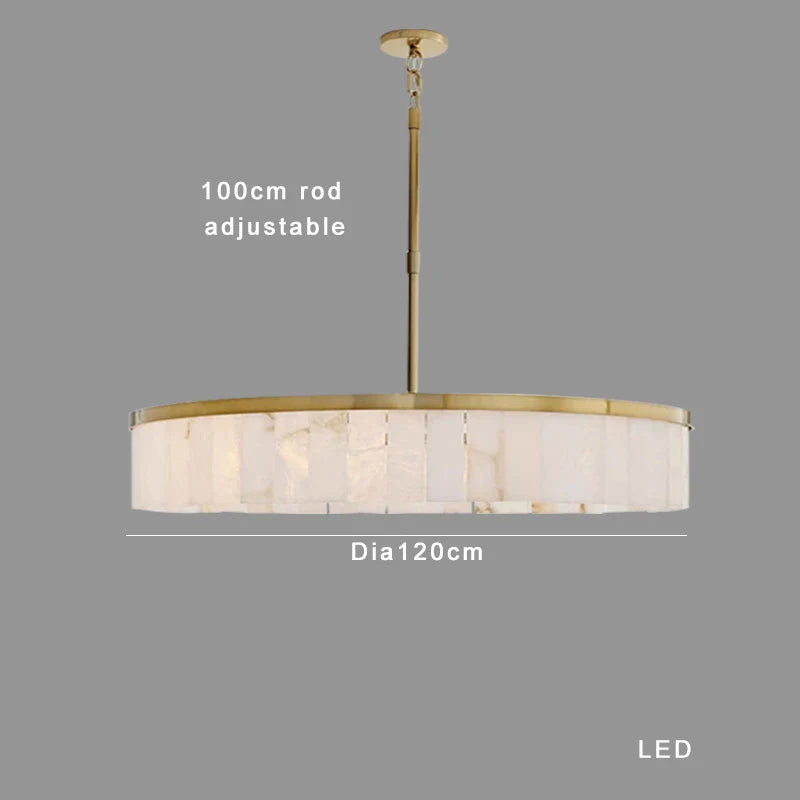Afralia™ Marble Ceiling Pendant Light Brass Luxury Villa Decor Stone Pendant Lamp