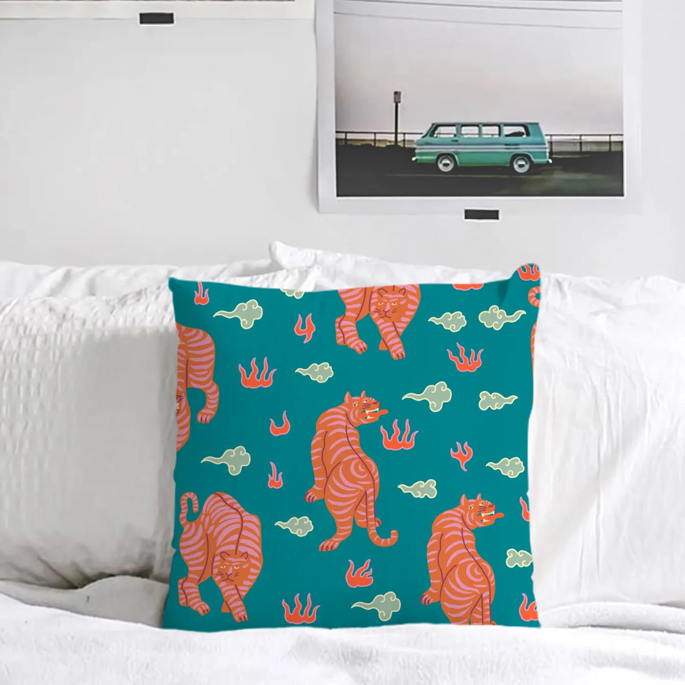 Tiger Autumn Farmhouse Pillowcase for Sofa Bed Cushions Cover by Afralia™