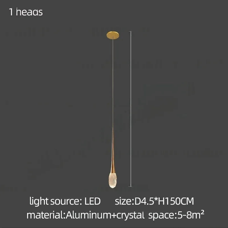 Afralia™ Crystal Staircase Chandelier LED Living Room Modern Indoor Ceiling Lamp