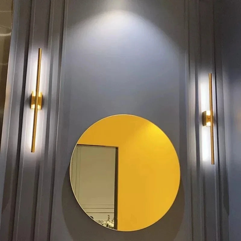 Afralia™ Modern Nordic Gold LED Wall Sconce Light for Home Hotel Bedroom