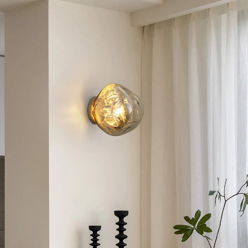 Afralia™ Glass LED Wall Lamp: Modern Lighting for Living Room, Hallway, Bedroom & Decor