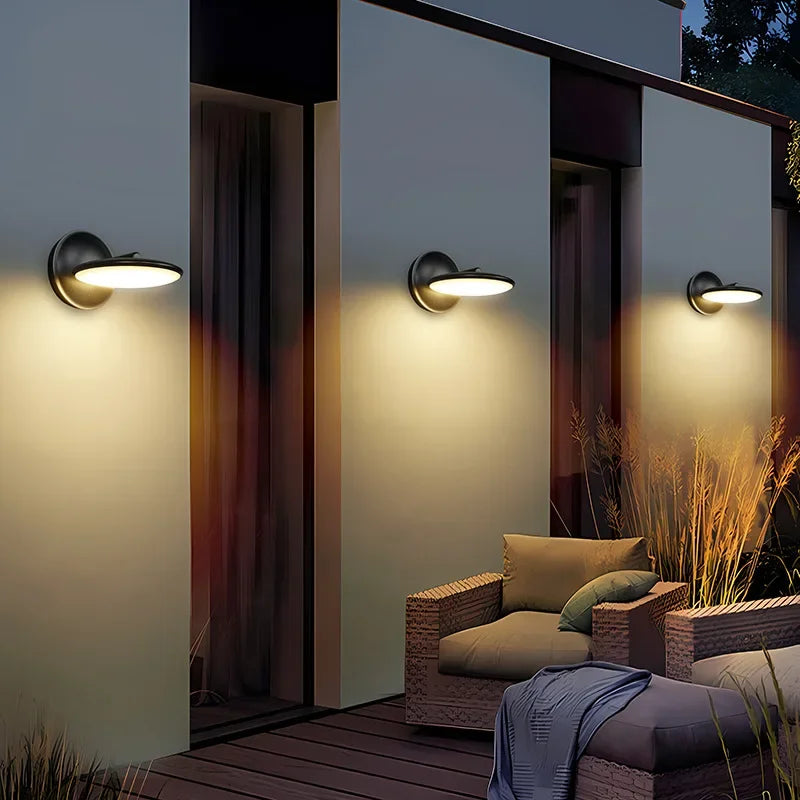 Afralia™ Rotatable Outdoor Wall Lamp with Waterproof LED Lighting