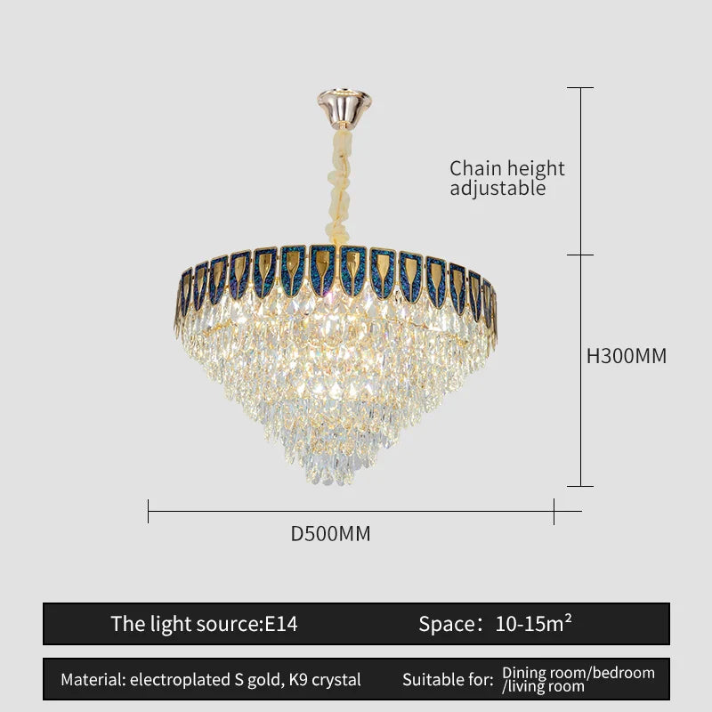 Afralia™ Crystal Chandelier LED Light Modern Luxury Designer for Main Living Room & Hotel
