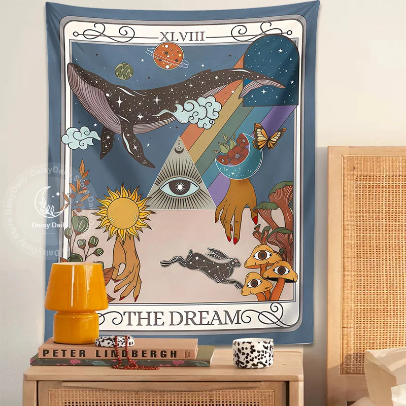 Afralia™ Dream Tarot Tapestry: Mystical Witchy Decor for Tarot Lovers, Hippie Dorm Art