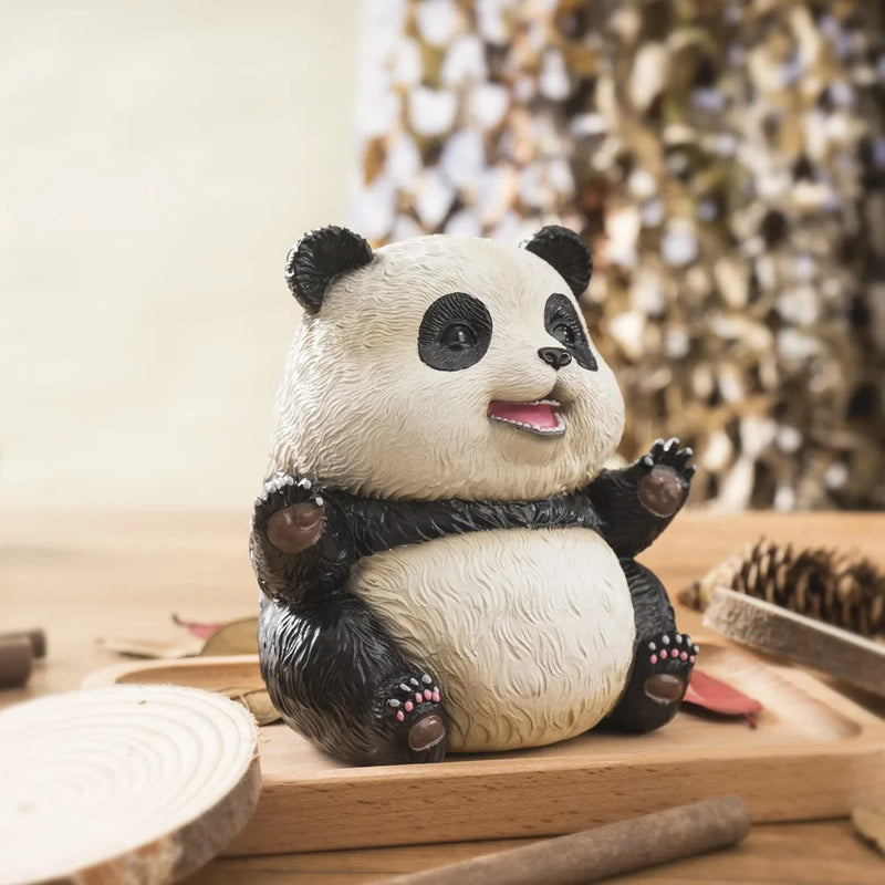 Afralia™ 14cm Panda Baby Figurines: Fierce & Cute Animal Collection for Home Office Decor