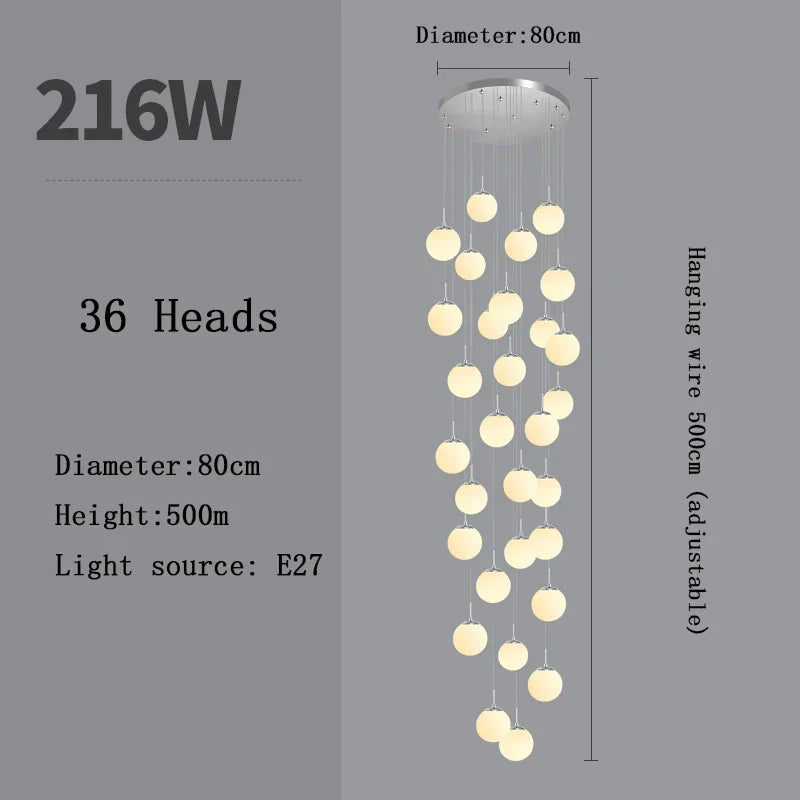 Afralia™ Nordic LED Glass Chandelier for Modern Living Spaces
