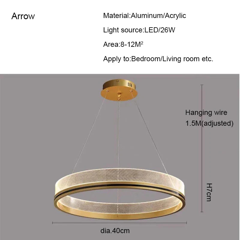Afralia™ Modern Black/Gold LED Pendant Lights for Home Lighting Decoration