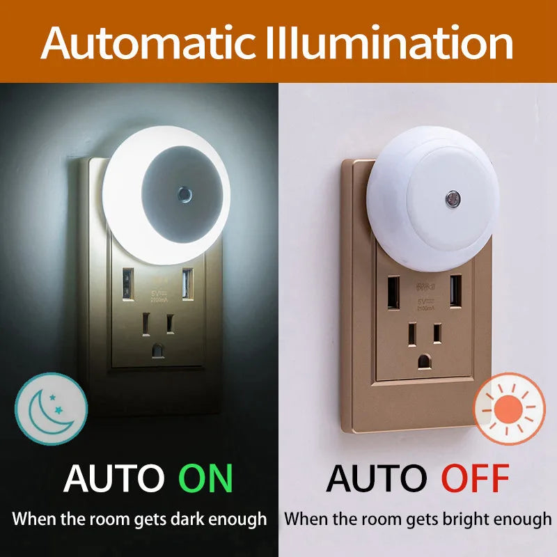 Afralia™ Night Light: Smart Sensor Plug-In Mini Lamp for Bedroom, Stairs, Bathroom