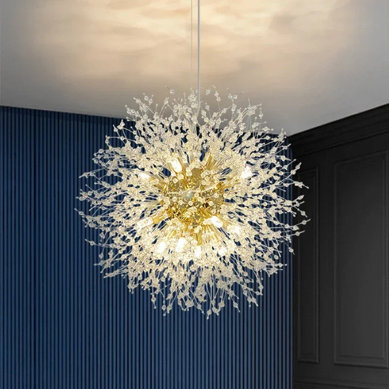 Afralia™ Modern Silver Crystal Chandelier LED Pendant Lamp for Dining Room Bedroom