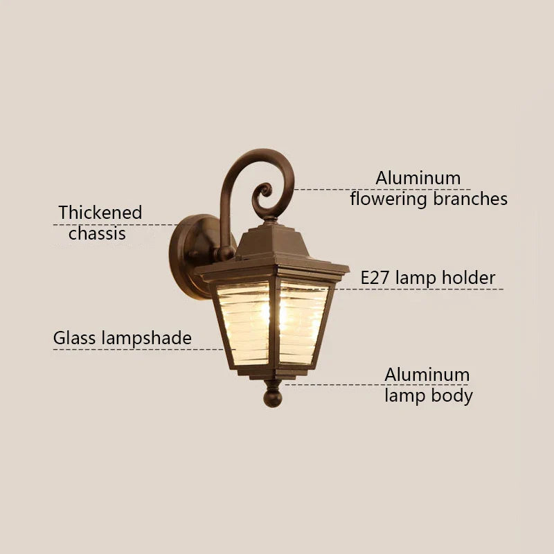 Afralia™ Retro Outdoor Waterproof Wall Lamp for Modern Villa Garden Pathway Lighting