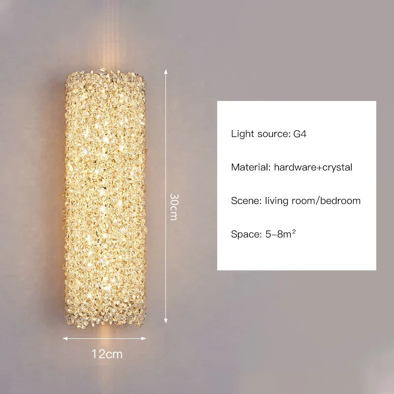 Afralia™ Crystal Wall Lights Sconce for Bedroom Foyer Bedside Aisle.