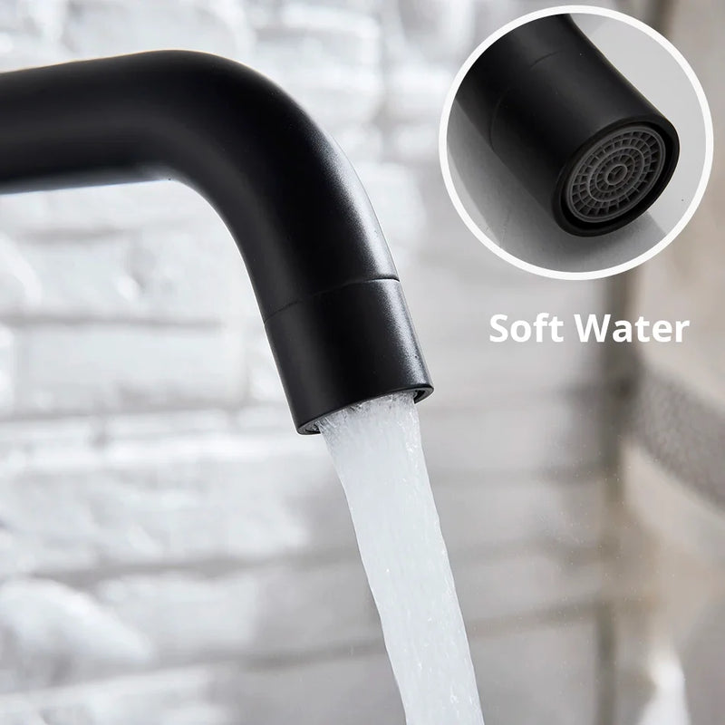 Afralia™ Rotatable Spout Basin Faucet for Hot/Cold Water Mixer, Deck Mounted Bathroom Taps