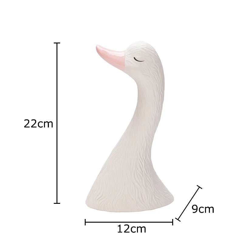 Afralia™ Swan Ceramic Vase: Elegant Desk Decor, Floral Arrangement, Room Aesthetic
