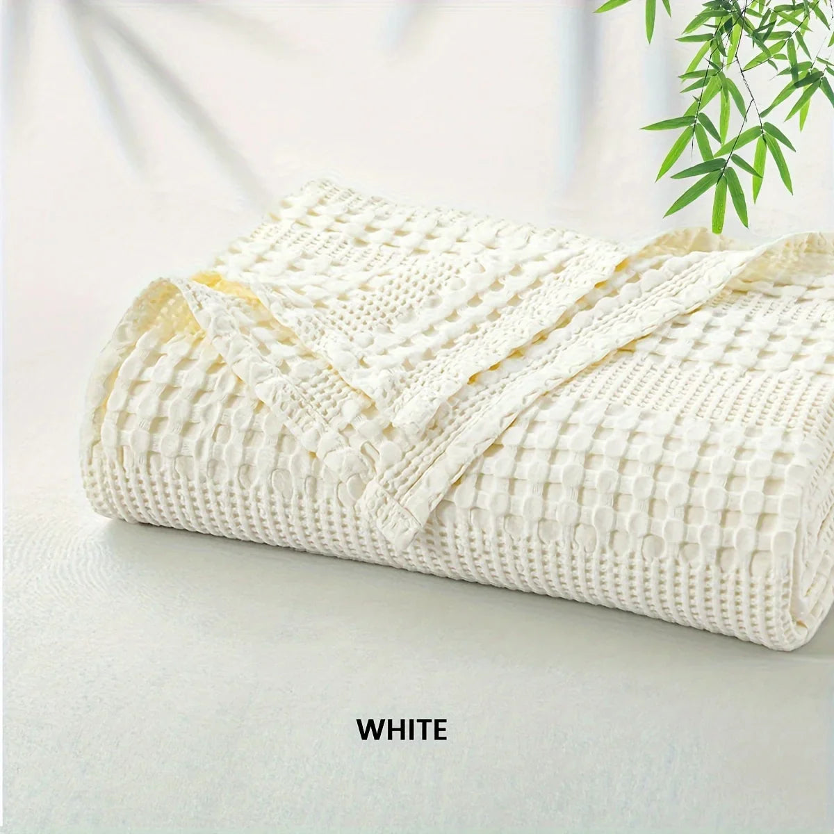 Afralia™ Bamboo Cotton Waffle Blanket - Lightweight Breathable Blanket