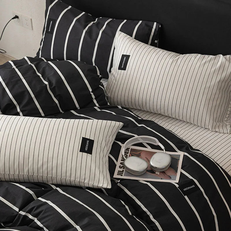 Afralia™ Nordic Cotton Bedding Sets High Quality Queen Twin Comforter Set