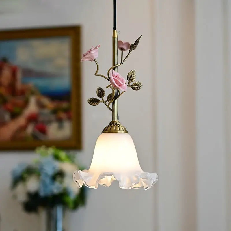 Afralia™ French Rose Copper Chandeliers: Elegant Vintage Pendant Lights for Home Decor