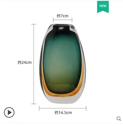 Afralia™ Gradient Glass Vase Hydroponics Desk Decoration Artificial Floral Arrangement Vase