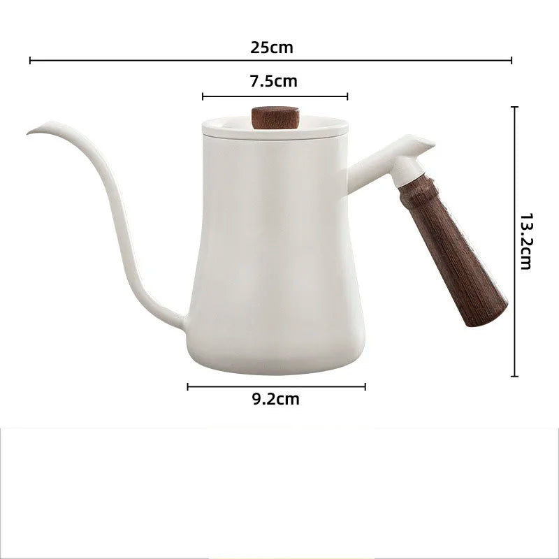 Afralia™ Stainless Steel Gooseneck Coffee Kettle with Wooden Handle