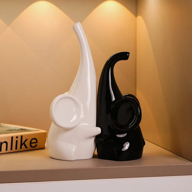 Afralia™ Elephant Sculpture: Ceramic Nordic Decor for Home & Office Shelving