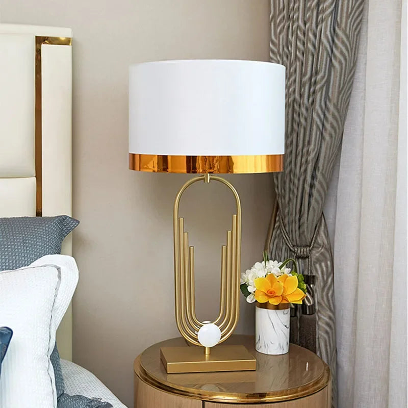Afralia™ Brass Table Lamp: Modem Luxury Antique Gold Lighting for Home Decor & Office Room