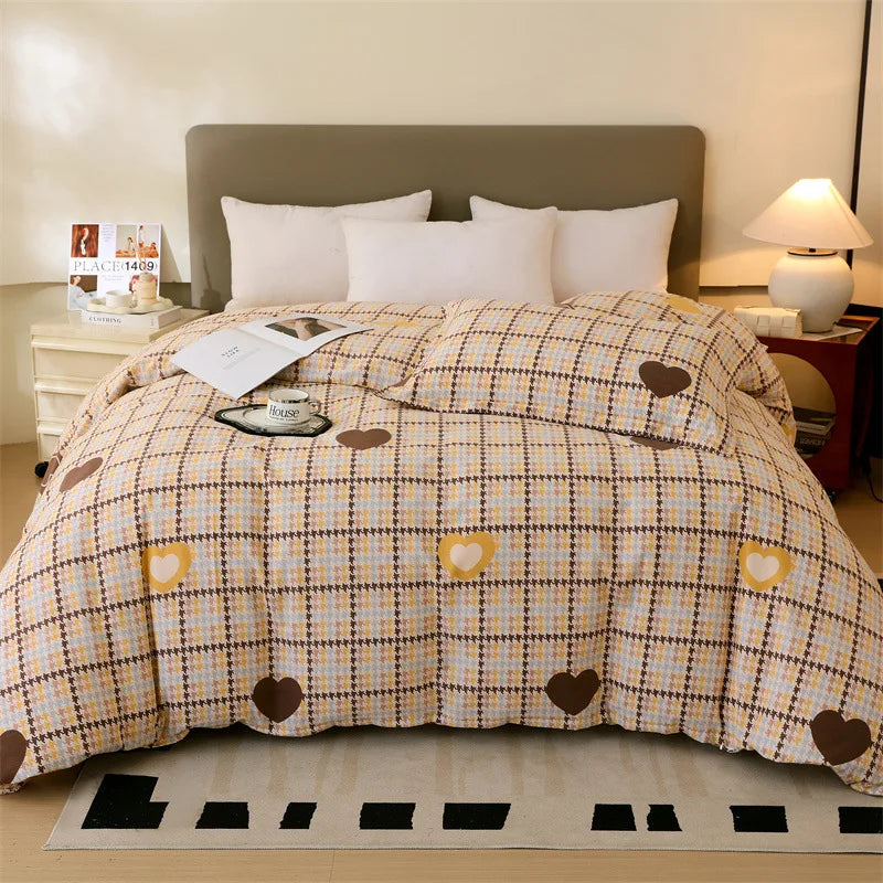 Afralia™ Nordic Cotton Single Duvet Cover: Autumn Winter Ultra Soft Brushed Quilt Cover