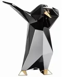 Afralia™ Penguin Geometric Ornament - Modern Minimalist Desktop Decoration
