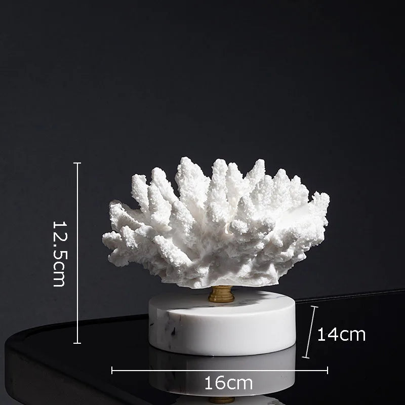 Afralia™ Coral Resin Statue Desk Decoration Modern Home Decor Ornaments