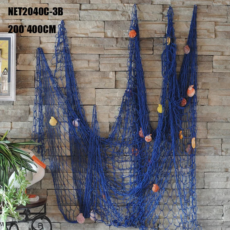Afralia™ Decorative Fishing Net Wall Hanging, Nautical Marine Home Decor Accessory