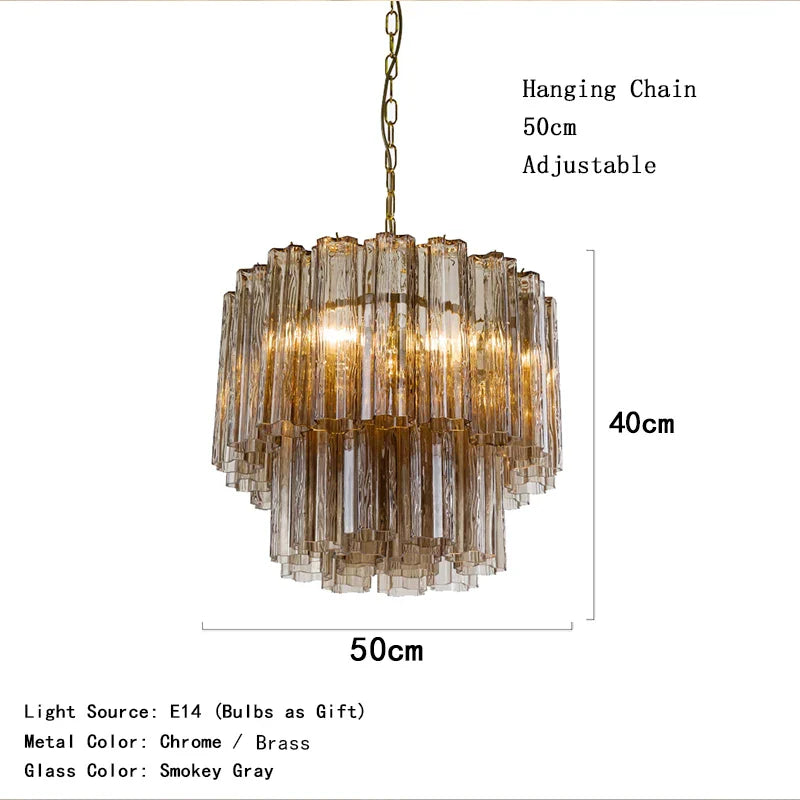 Afralia™ High Glass Ceiling Pendant LED Chandelier for Living Room