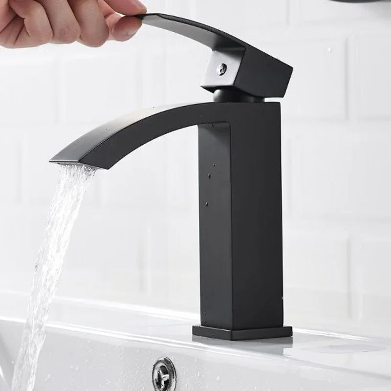 Afralia™ Matte Black Basin Faucet Single Handle Mixer for Bathroom Sink