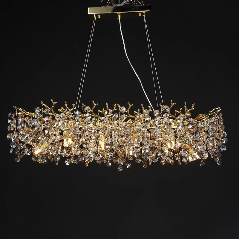 Afralia™ Crystal Sunflower Branch Chandelier: Luxurious Indoor Branch-Shaped Light