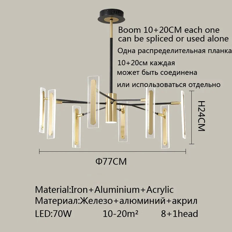 Afralia™ Gold Crystal LED Chandelier for Living Room, Dining, Kitchen - Modern Luxury Style