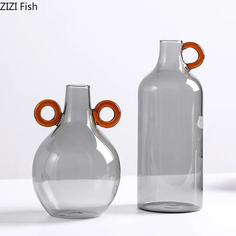 Afralia™ Clear Glass Vase Hydroponics Plant Pot Room Decor Floral Vases Aesthetic Pieces