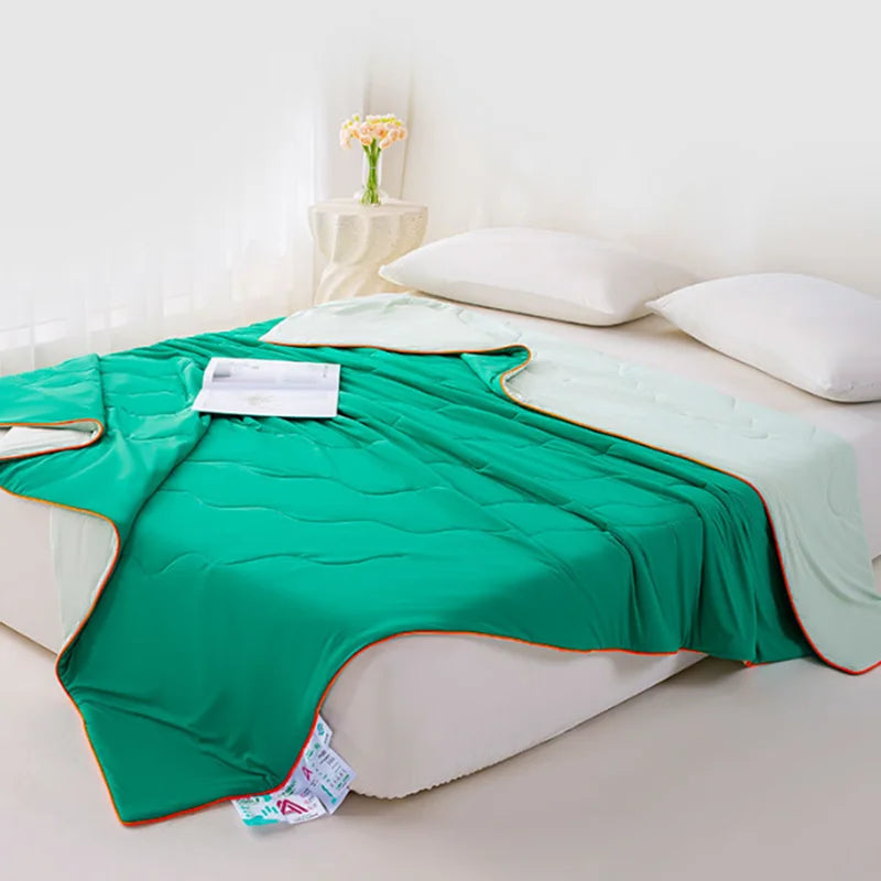 Afralia™ Summer Cooling Quilt | Lightweight Cotton Comforter | Breathable & Skin-Friendly Blanket