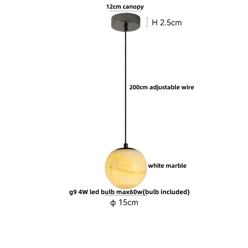Afralia™ White Glass Globe LED Pendant Lights - Modern Wabi Sabi Bedroom Bar Hang Lamp