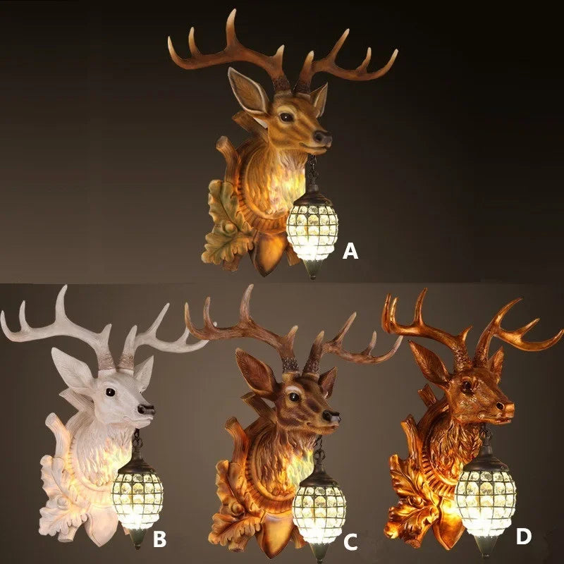 Afralia™ Nordic Deer Antler Wall Lamp for Bedroom Living Room LED Wall Sconce Home Decor