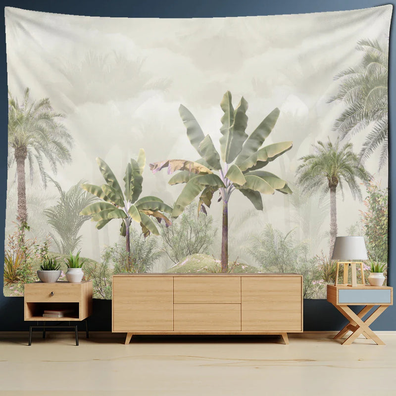 Afralia™ Tropical Landscape Tapestry Wall Hanging for Boho Home Decor