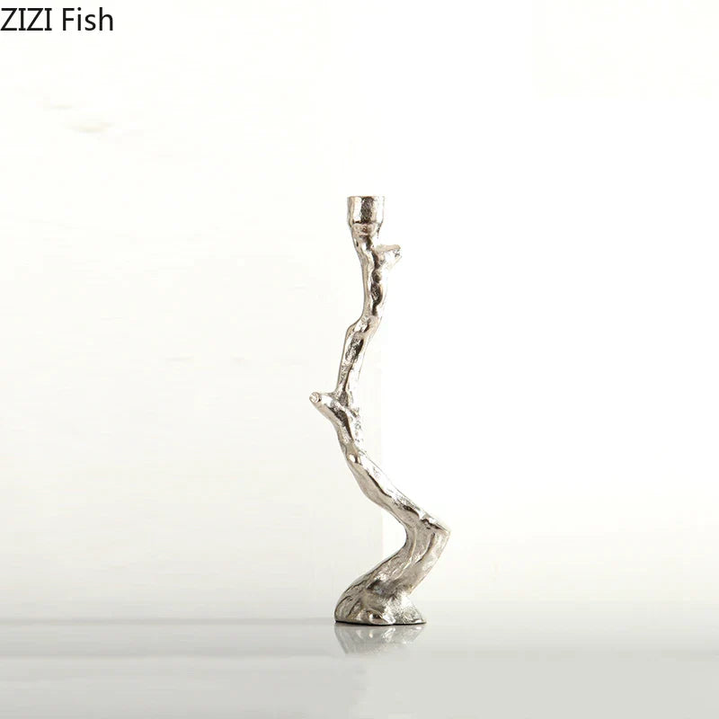 Afralia™ Silver Metal Tree Branch Candle Holder Table Decoration Wax Melt Burner