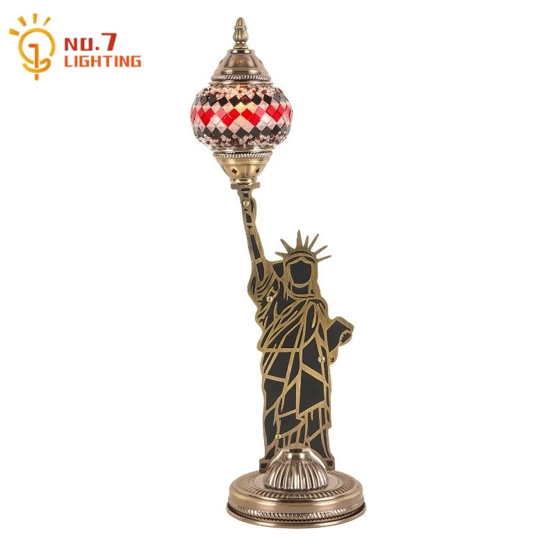 Afralia™ Lady Liberty Vintage Table Lamp LED E14 Classical Design