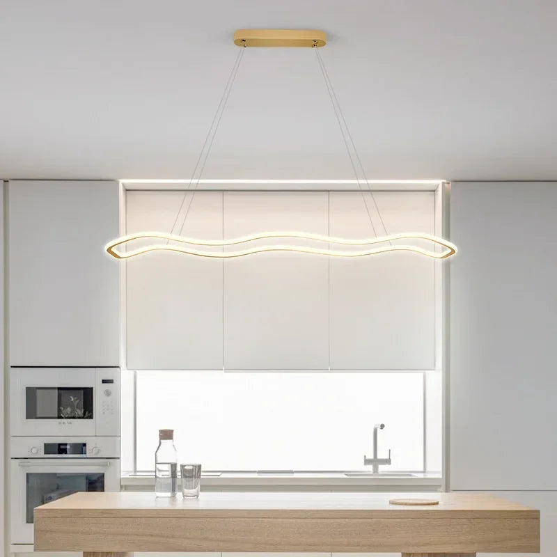 Afralia™ LED Pendant Light: Modern Aluminum Line Shapes Chandelier