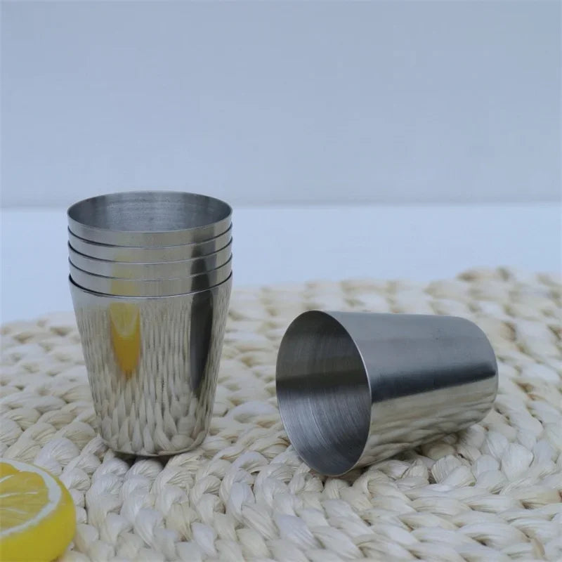 Afralia™ Stainless Steel Mini Cups Set with Case - Travel Wine Glasses